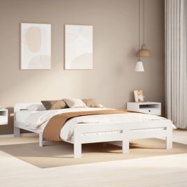 Bedframe White 140x200cm Solid Wood Pine