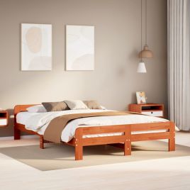 Bedframe Wax Brown 140x200cm Solid Wood Pine