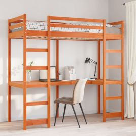 Loft Bedframe Wax Brown 80x200cm Solid Wood Pine