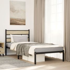 Metal Bedframe Sonoma Oak 107x203cm