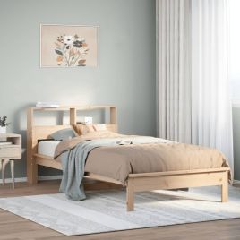 Bookcase Bed 100x200cm Solid Wood Pine