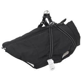 Dog Coat with Harness Waterproof Reflective Black 3XL
