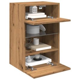 TV Wall Cabinets with LED Lights 2 pcs Artisan Oak 40x30x60,5 cm