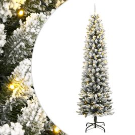 HOVERY Artificial Christmas Tree 300 LEDs and Flocked Snow 210 cm
