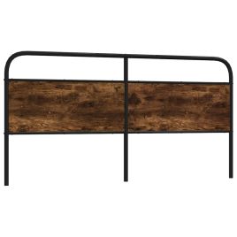 Headboard Smoked Oak 180 cm Steel and Engineered Wood