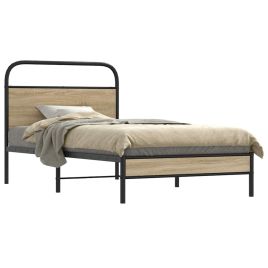 Bedframe 107x203cm Smoked Oak Engineered Wood