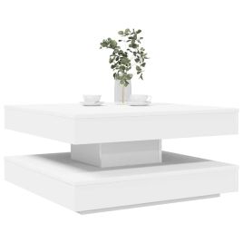 Coffee Table 360-Degree Rotatable White 70x70x34.5 cm