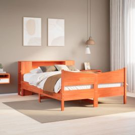 Bedframe Wax Brown 140x190cm Solid Wood Pine