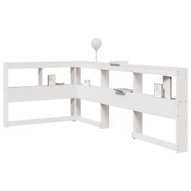 Bookcase Headboard L-Shaped White 80 cm Solid Wood Pine