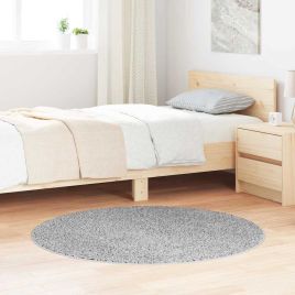 Shaggy Rug with Latex Backing Grey Diameter 120 cm