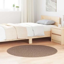 Shaggy Rug with Latex Backing Brown Diameter 120 cm