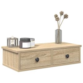 Wall Shelf with Drawers Sonoma Oak 60x28x15 cm Engineered Wood