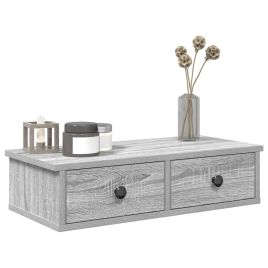 Wall Shelf with Drawers Grey Sonoma 60x28x15 cm Engineered Wood