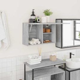 Bathroom Wall Cabinet Grey Sonoma 60x25x40 cm Engineered Wood