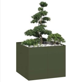 CASFORD Planter Olive 100x100x80 cm Steel - Green