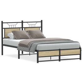 Bedframe Sonoma Oak 120x190cm Small Double Engineered Wood