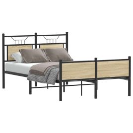 Bedframe Sonoma Oak 120x190cm Small Double Engineered Wood