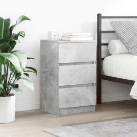 Bedside Cabinets with 3 Drawers 2 Pieces Concrete Grey 39x35x65 cm