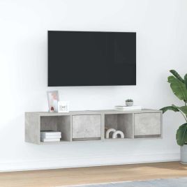 TV Cabinets 2 Pieces Concrete Grey 60x31x25.5 cm Engineered Wood