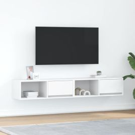 TV Cabinets 2 Pieces White 80x31x25.5 cm Engineered Wood