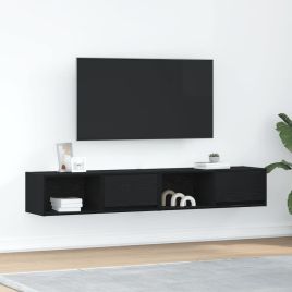 TV Cabinets 2 Pieces Black Oak 80x31x25.5 cm Engineered Wood