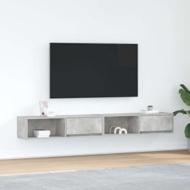 TV Cabinets 2 Pieces Concrete Grey 100x31x25.5 cm Engineered Wood