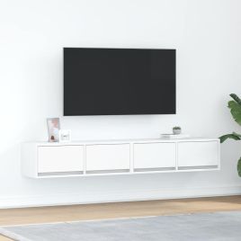 TV Cabinets 2 Pieces White 80x31x25.5 cm Engineered Wood