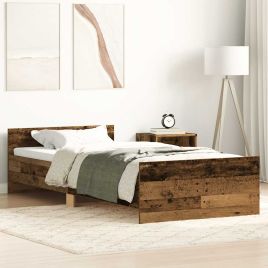 Bedframe Old Wood 90x190cm Single Engineered Wood
