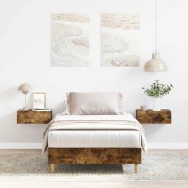 Bedframe Smoked Oak 90x190cm Single Engineered Wood