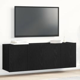 TV Cabinets 2 Pieces Black Oak 120x30x41 cm Engineered Wood