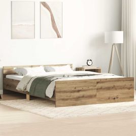 Bedframe Artisan Oak 140x190cm Engineered Wood