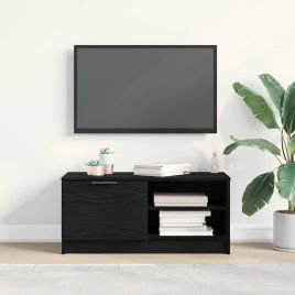 TV Cabinet Black Oak 80x35x36,5 cm Engineered Wood