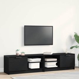 TV Cabinet 2 pcs Black Oak 80x35x36,5 cm Engineered Wood