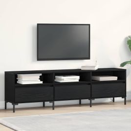 TV Cabinet Black Oak 150x30x44,5 cm Engineered Wood