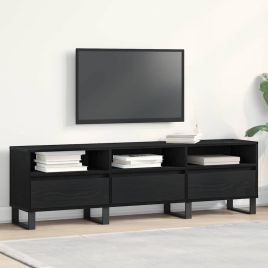 TV Cabinet Black Oak 150x30x44,5 cm Engineered Wood