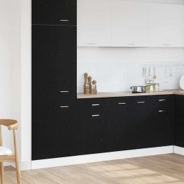 Black Oak Drawer Cabinet - 50x46x81.5 cm, made from engineered wood.