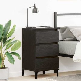 Bedside Cabinet Black Oak 40x35x70 cm Engineered Wood