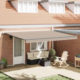 Manual Retractable Awning Beige 450x350 cm