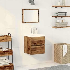 Sink Cabinet with Built-in Basin Black Oak Engineered Wood