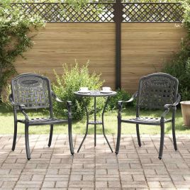 FRLOFT Garden Chair 2 pcs 55x56.5x91cm Aluminium - Black