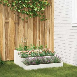 REHAL Garden Planter 90x90x35 cm Cold-rolled Steel - White