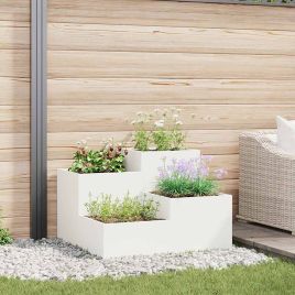 REHAL Garden Planter 80x80x60 cm Steel - White