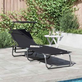 NEAGLEN Folding Sun Lounger Folding 190x57x81 cm Oxford - Black