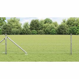 Fence Posts with Spike 7 pcs Diameter 32 mm 80 cm Galvanised Steel