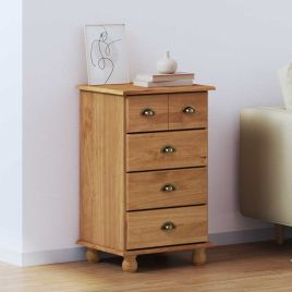 ELORA Oak Finish Chest of Drawers - Small-sized, 5 Drawers