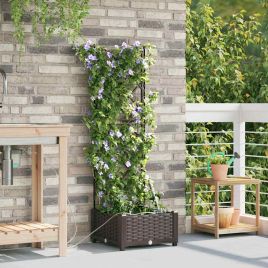 LIHRIDG Garden Planter 40x40x126 cm Steel - Brown