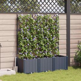 LIHRIDG Garden Planter 3 pcs 120x40x143 cm Steel - Grey