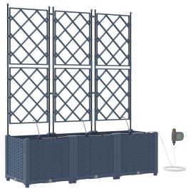 LIHRIDG Garden Planter 3 pcs 120x120x142 cm Steel - Grey