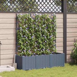 LIHRIDG Garden Planter 3 pcs LiGht 120x40x143 cm Steel - Grey
