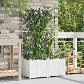 LIHRIDG Garden Planter 2 pcs Steel - White